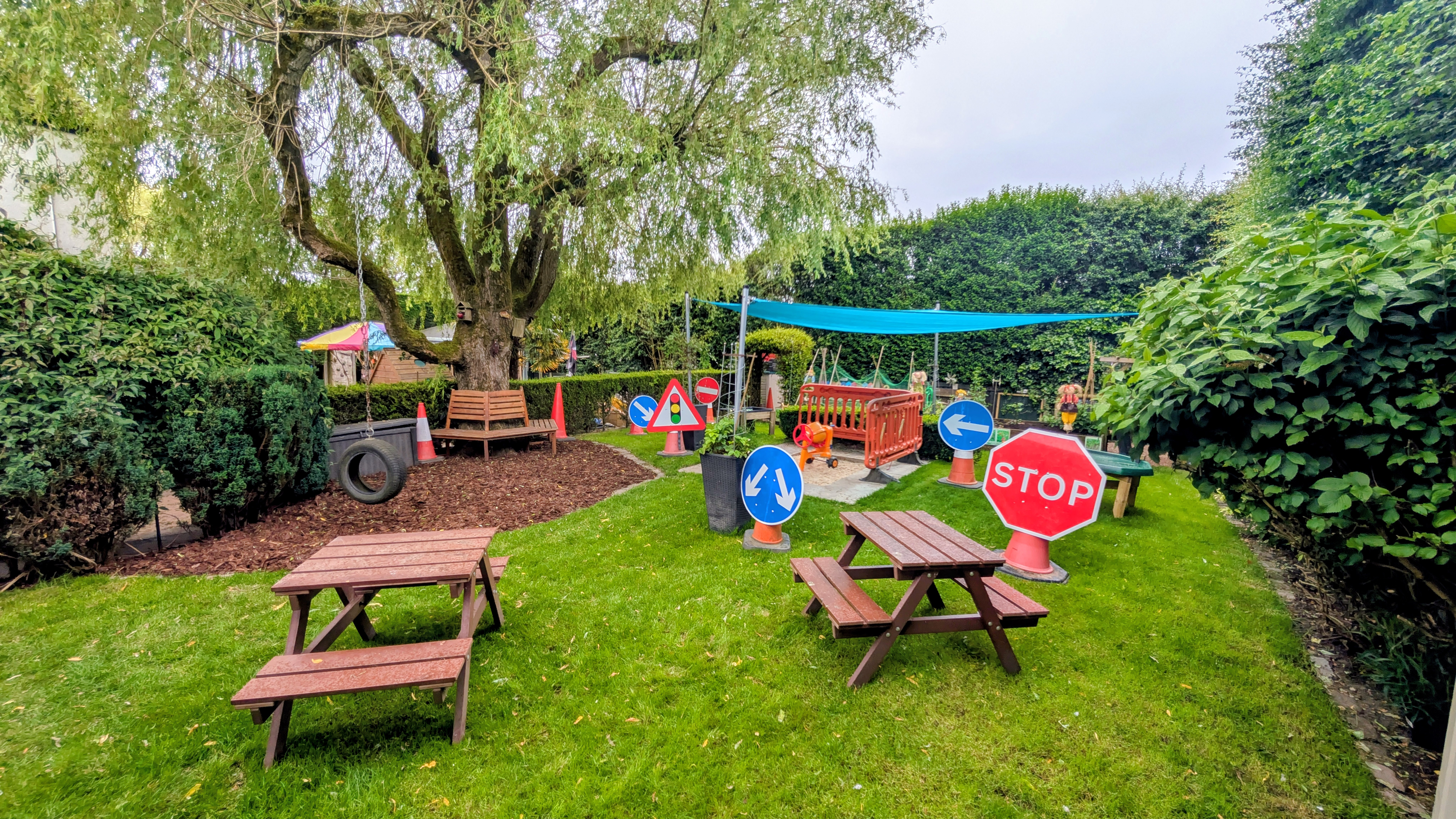 Outdoor play area at Rose Cottage Day Nursery